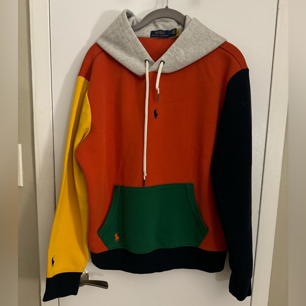 Polo Ralph Lauren Color-Block Fleece Sweatshirt Hoodie
 Youth Kids Medium